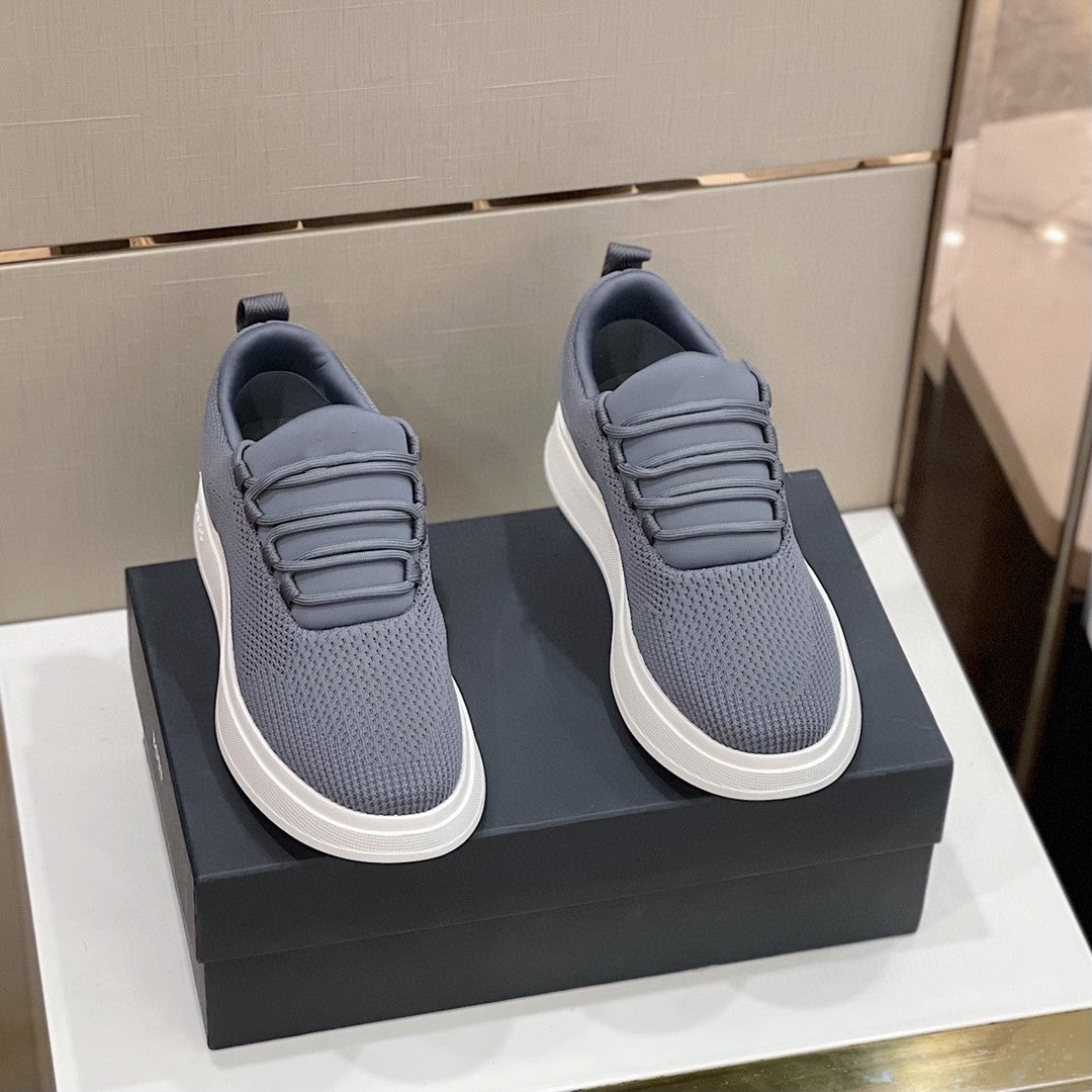 Men's Woven Sports Elegant Versatile Platform Blue Casual Shoes