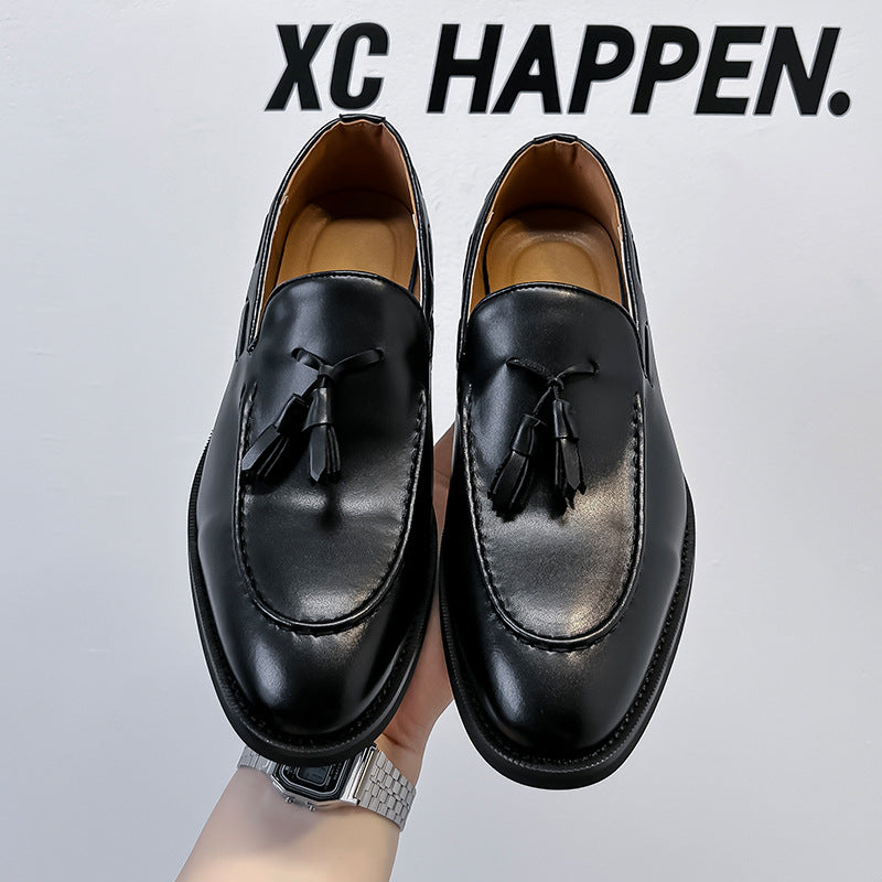 Men's British Tassel One Pedal Business Formal Men's Casual Leather Shoes