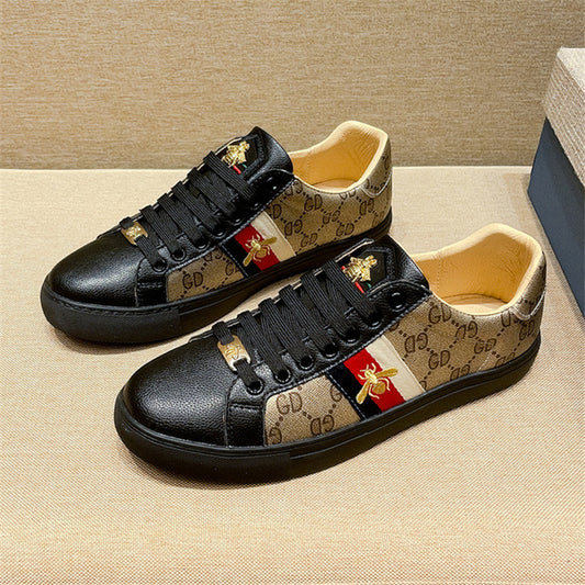 Men's Little Bee White Board High Version Sneakers