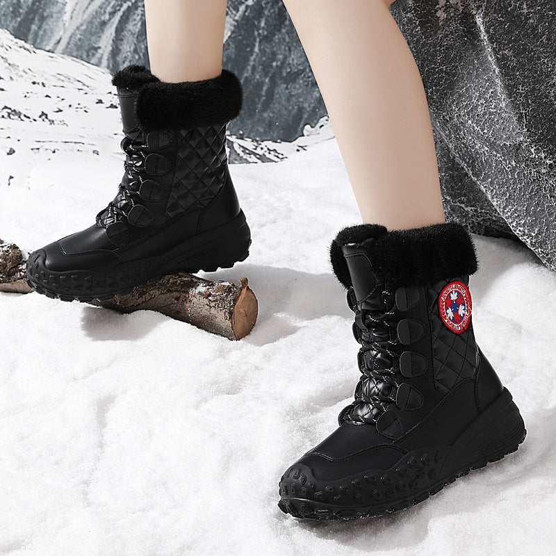 Women's For Fleece Lined Comfortable Warm Waterproof Snow Boots
