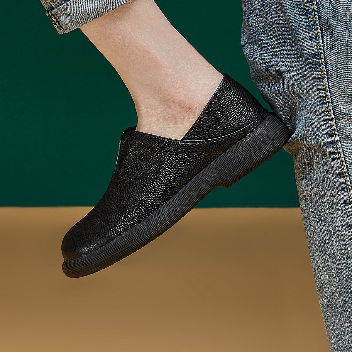 Women's British Style Retro Deep Mouth Slip-on Casual Shoes