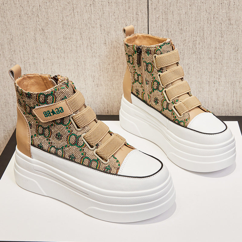 Women's Height Increasing Trendy Summer Platform Genuine Casual Shoes