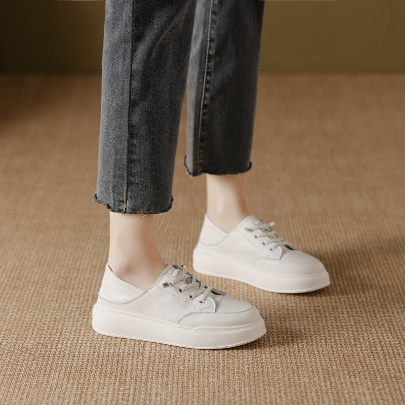 Women's Cowhide White For Spring Slip-on Pumps Sneakers