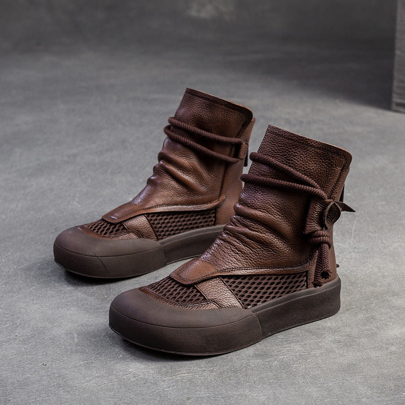 Women's Breathable Retro Back Zipper Roman Style Sandals