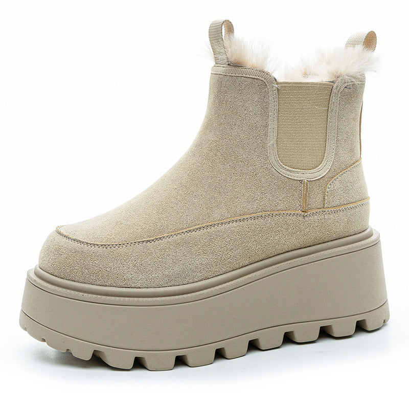 Women's Genuine Cotton Winter Fleece-lined Vintage Ankle Women's Casual Shoes