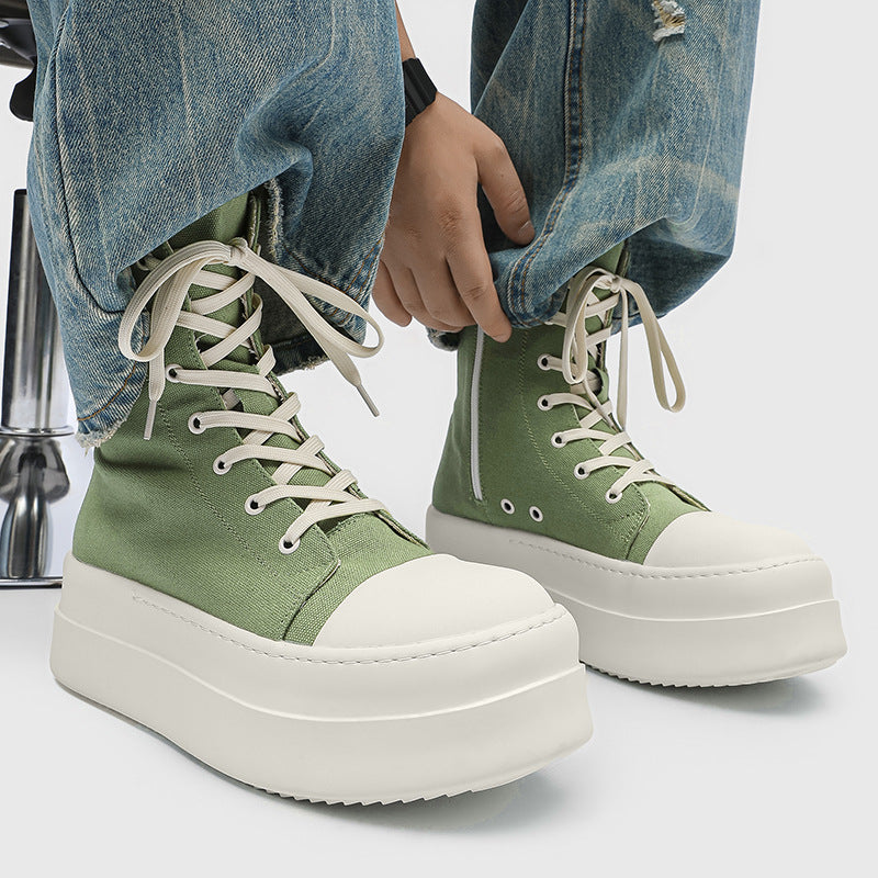 Women's & Men's American High-grade Side Zipper Increased Lovers Sneakers