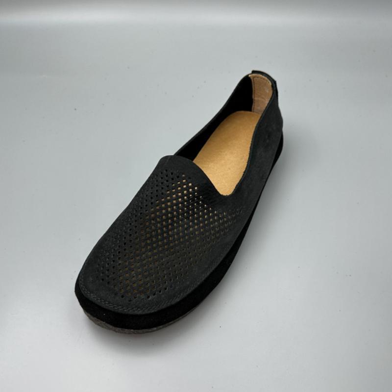 Men's Retro Handmade Cowhide Hollow Summer Soft Loafers