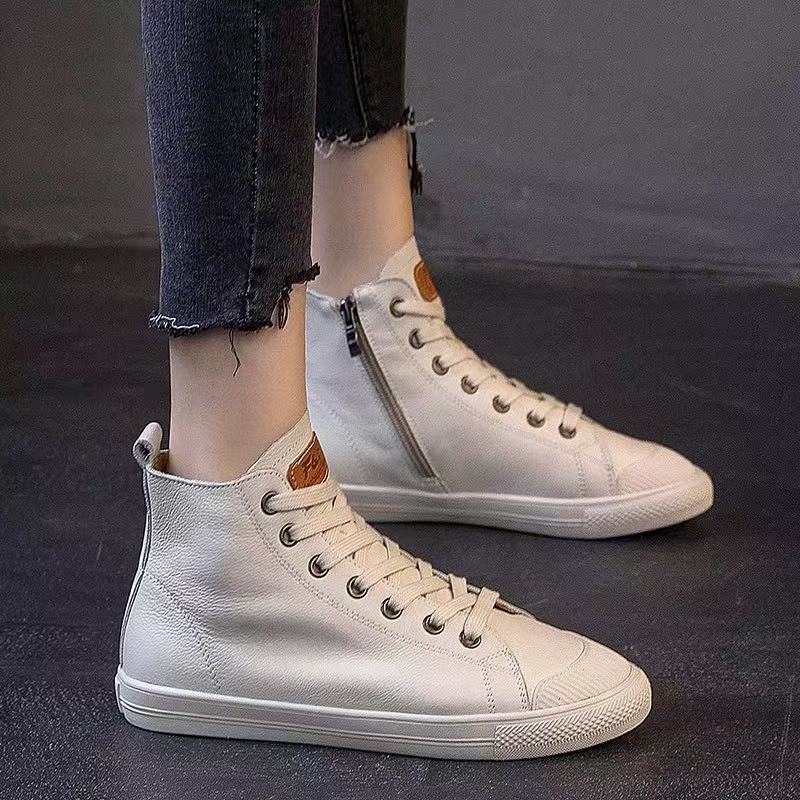 Pretty Genuine White Comfortable Muffin Flat Casual Shoes