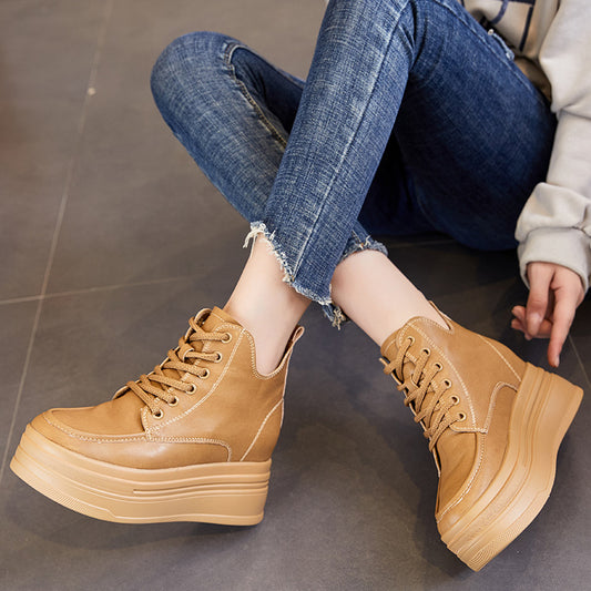 Women's Height Increasing Insole British Style Platform Men's Shoes