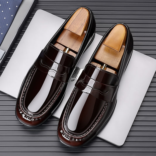 Men's Fashion Doug Glossy One Pedal Formal Leather Shoes
