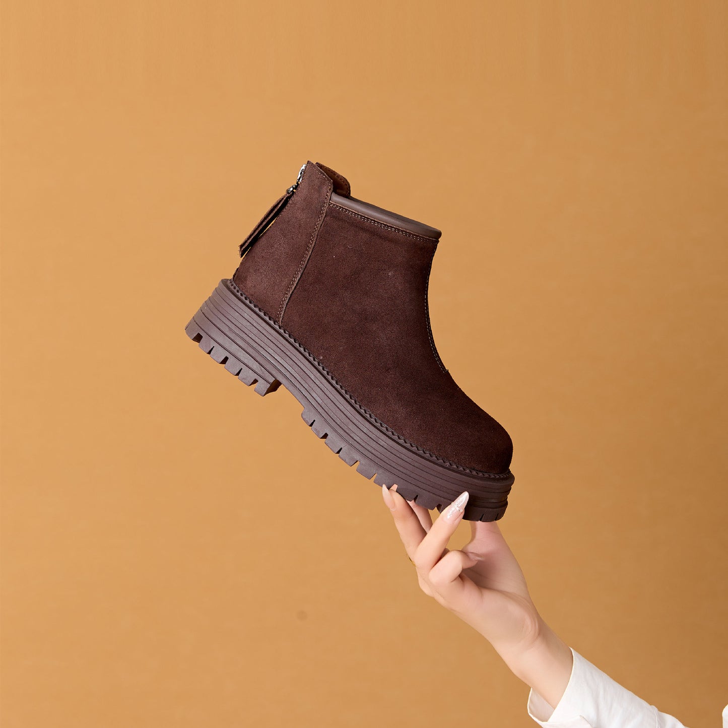 Women's Ankle Winter Fashion Vintage Fleece-lined Warm Soft Boots