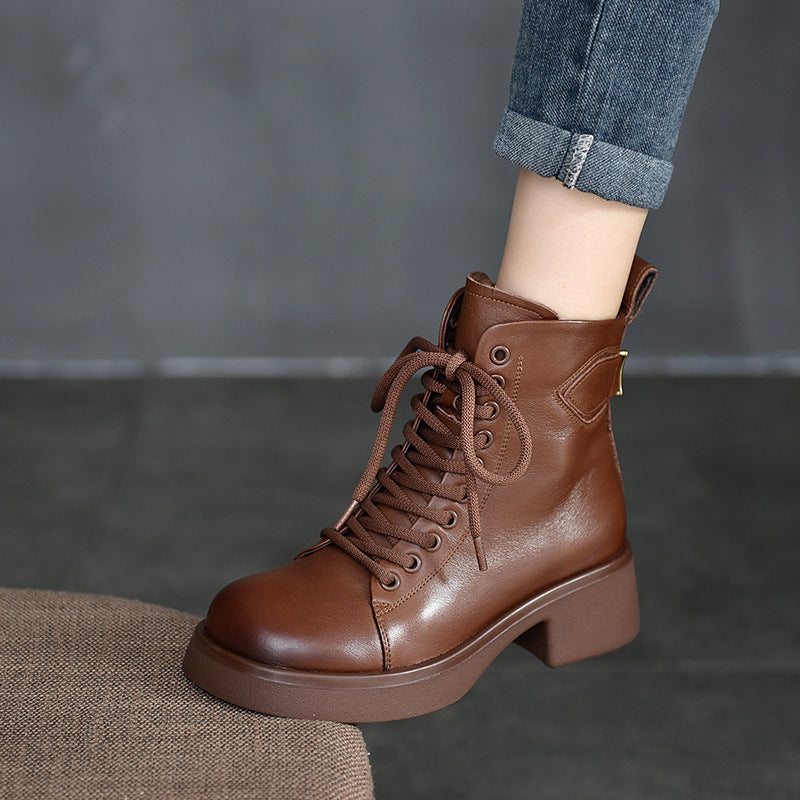 Women's Martin Thick Bottom British Wild Single Boots