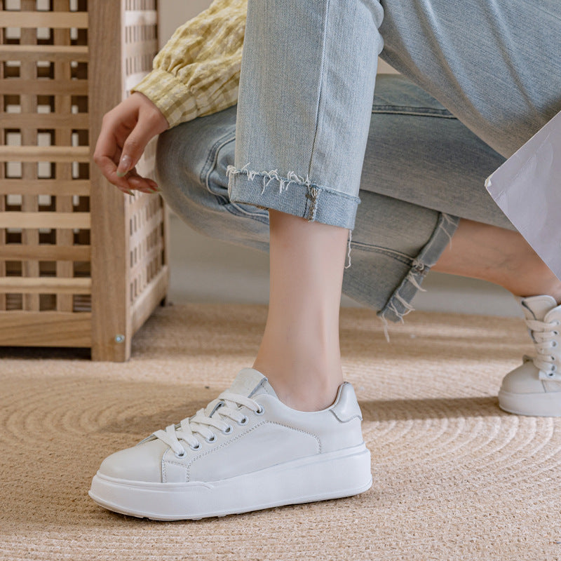 Women's Platform White Pure Color Lightweight Fashion Casual Shoes