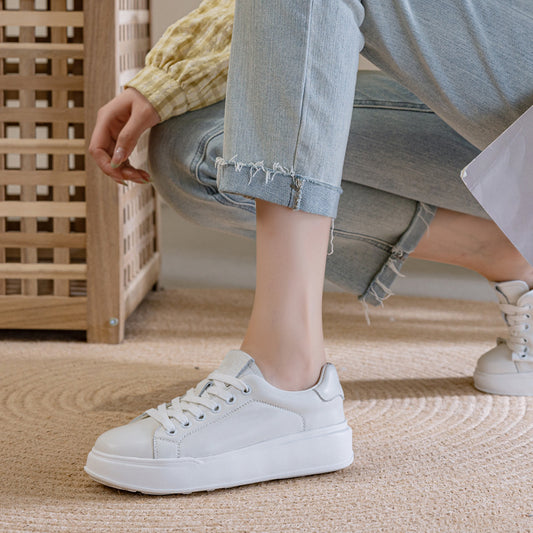 Women's Platform White Pure Color Lightweight Fashion Casual Shoes
