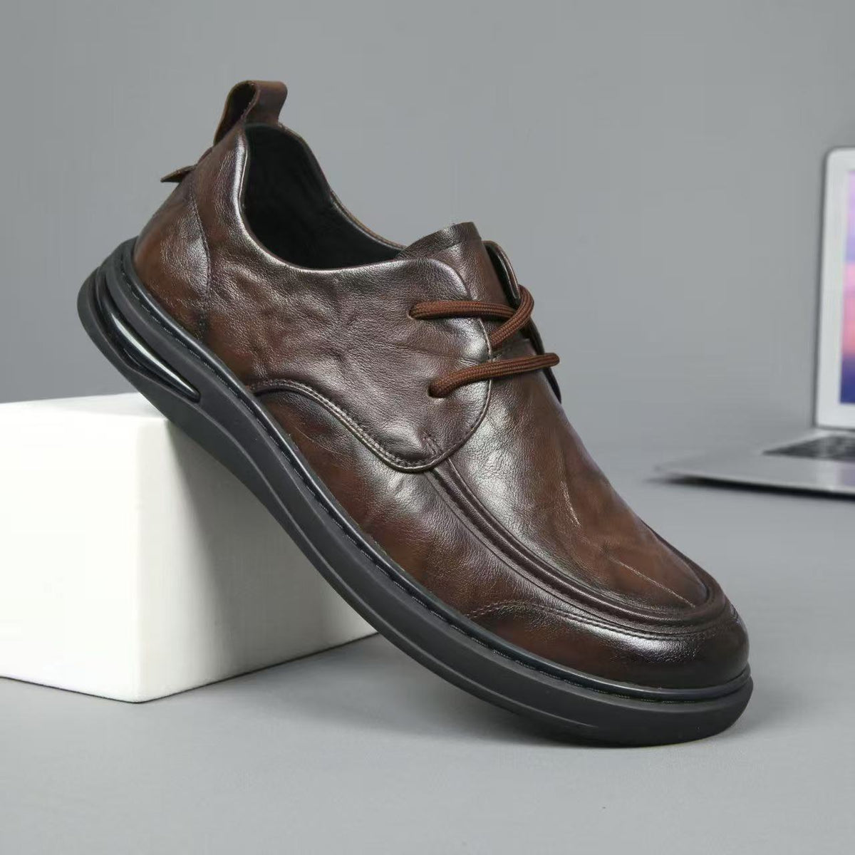 Men's Autumn First Layer Cowhide Business Platform Men's Shoes