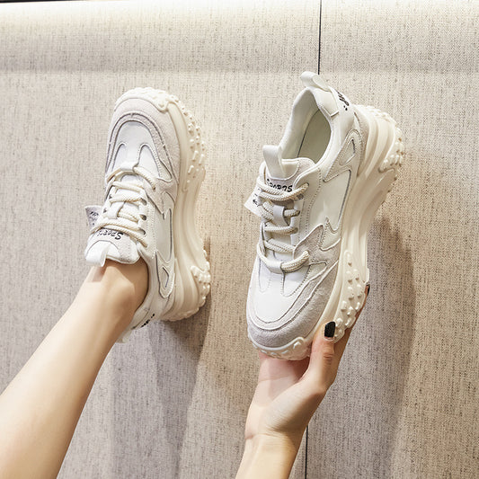 Women's Height Increasing Insole Platform White Female Casual Shoes
