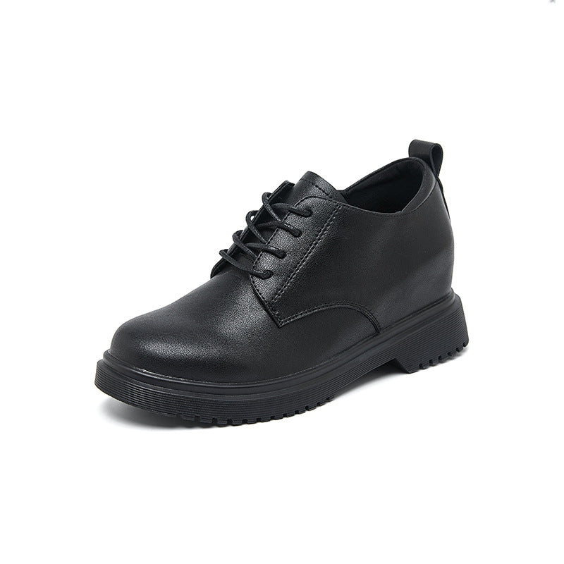 Women's Height Increasing Insole Small All Black Wedge Deep Mouth Casual Shoes