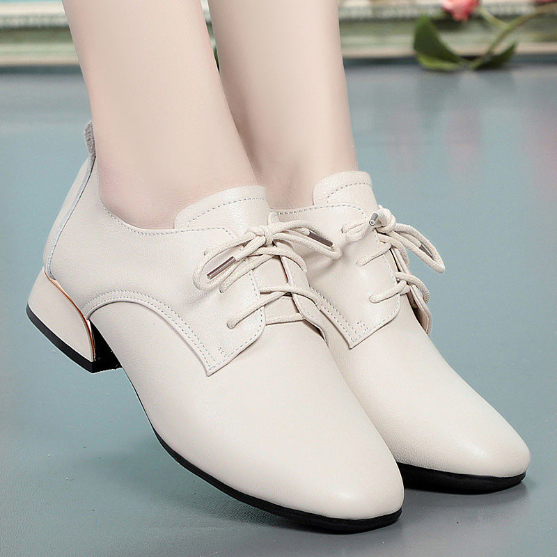 Women's Genuine Small Soft Square Toe Single-layer Flat Women's Casual Shoes