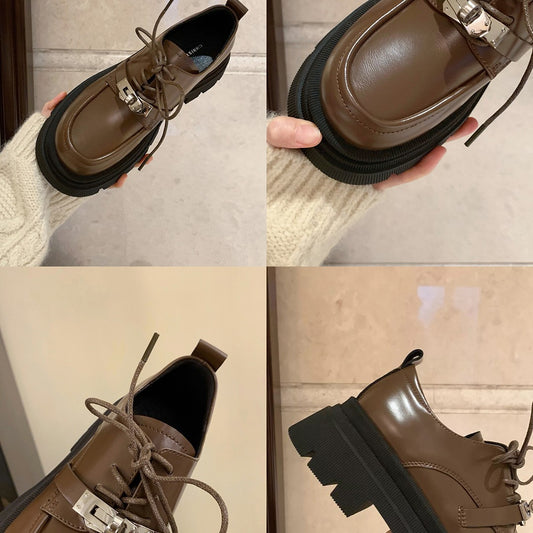 Mom Burke Road Lock Round Toe Loafers