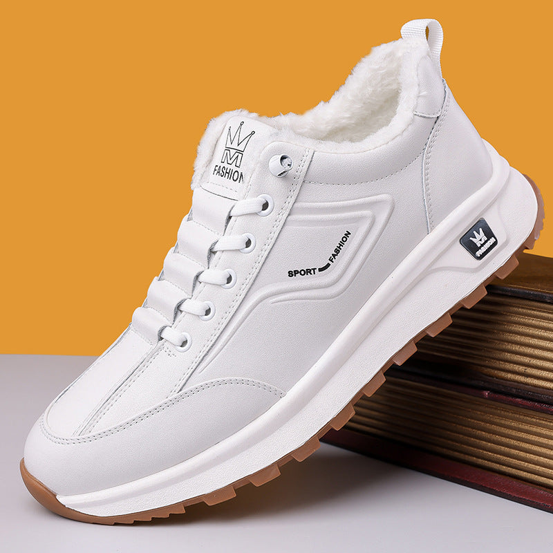 Men's Spring Sports Fleece-lined Warm Green Running Casual Shoes
