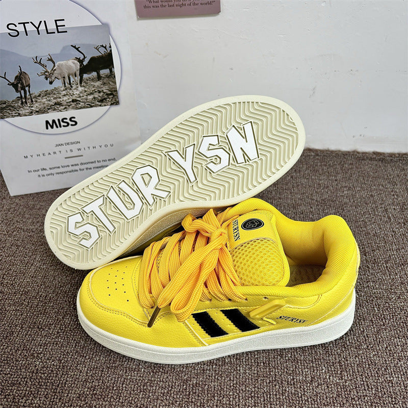 Women's & Men's Niche Retro Matte Black Bread Super Popular Korean Sneakers