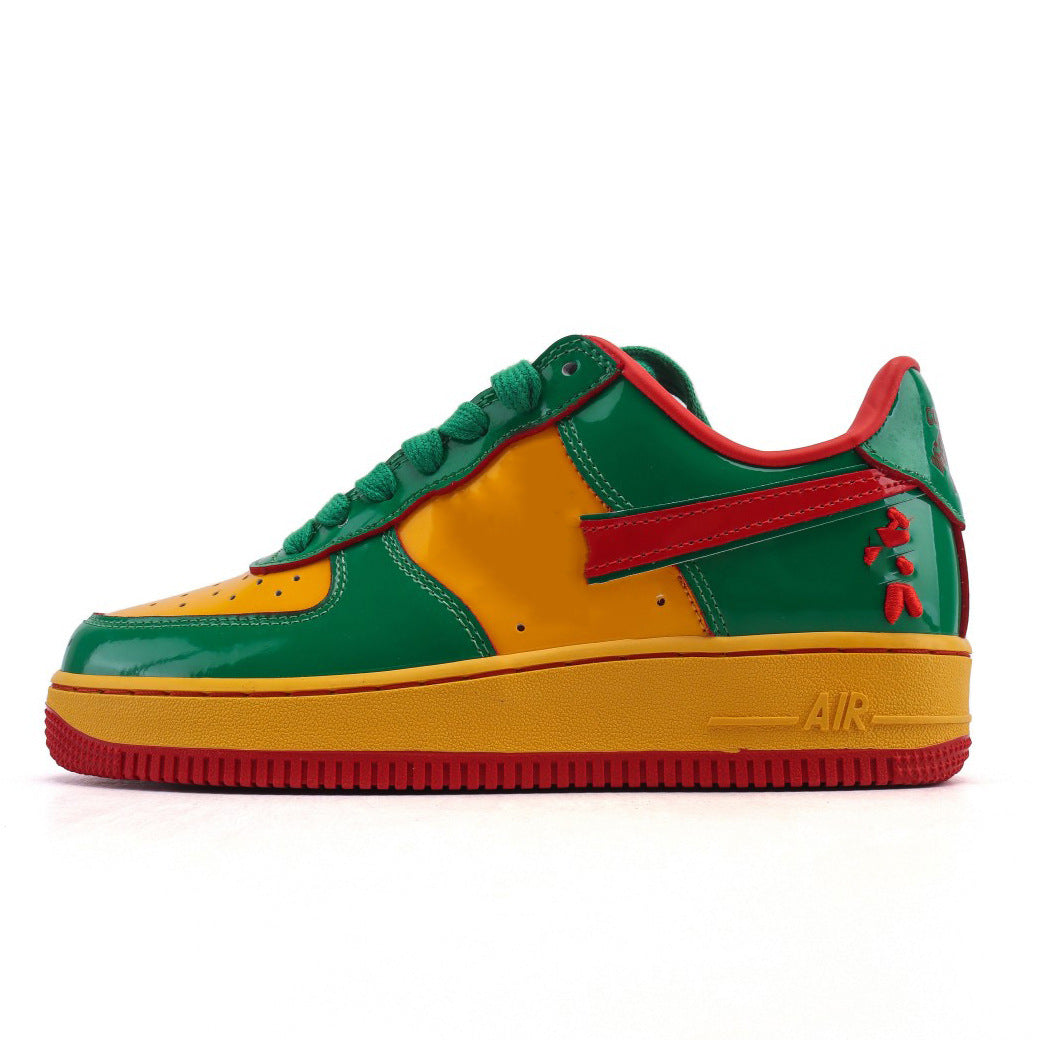 Workers Green Gold Red Patent Fashionable Men's Board Shoes