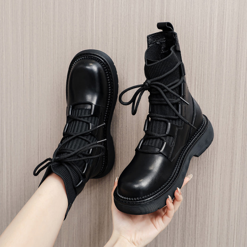 Women's Martin Short Thick Bottom Single Real Boots