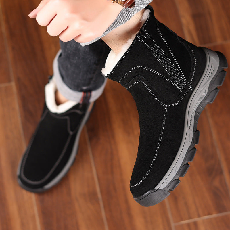 Men's Winter Genuine Fleece-lined Warm Wool Outdoor Men's Shoes