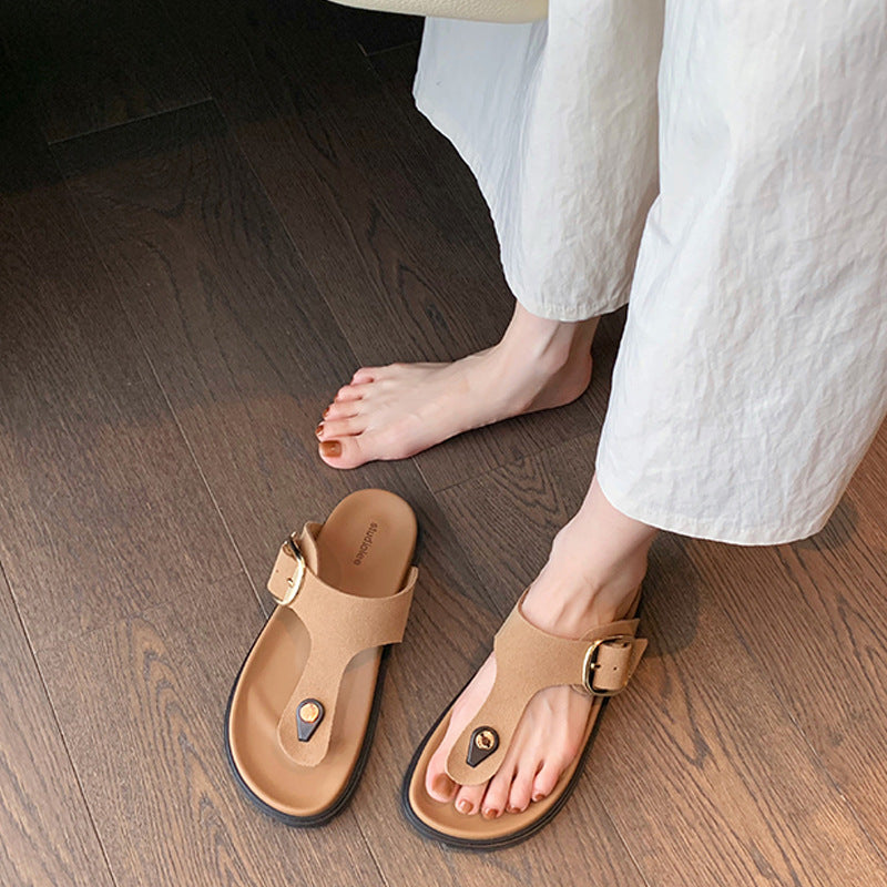 Grape Mom Florida Adjustable Square Buckle Slippers