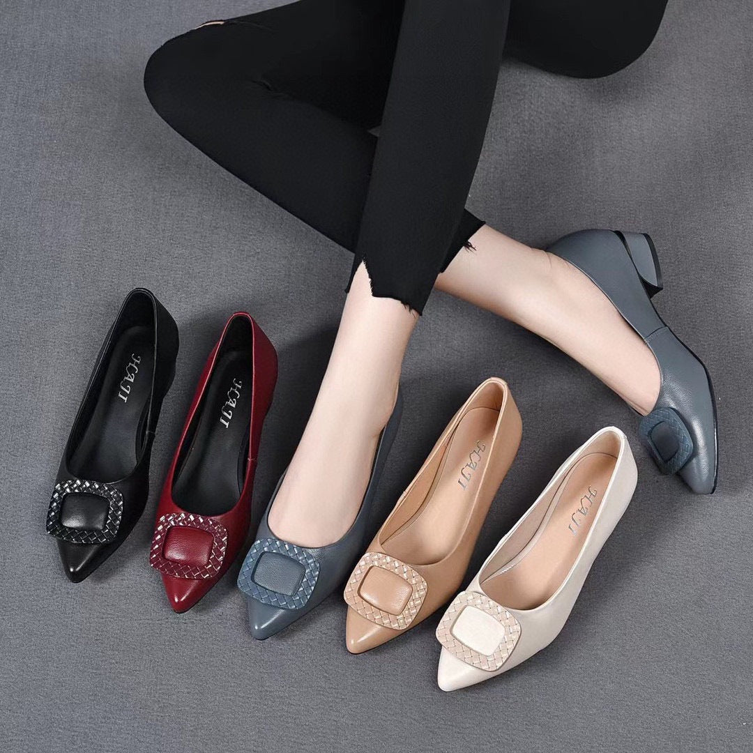 Women's Genuine Shallow Mouth Low Flat Soft Women's Fashion Shoes
