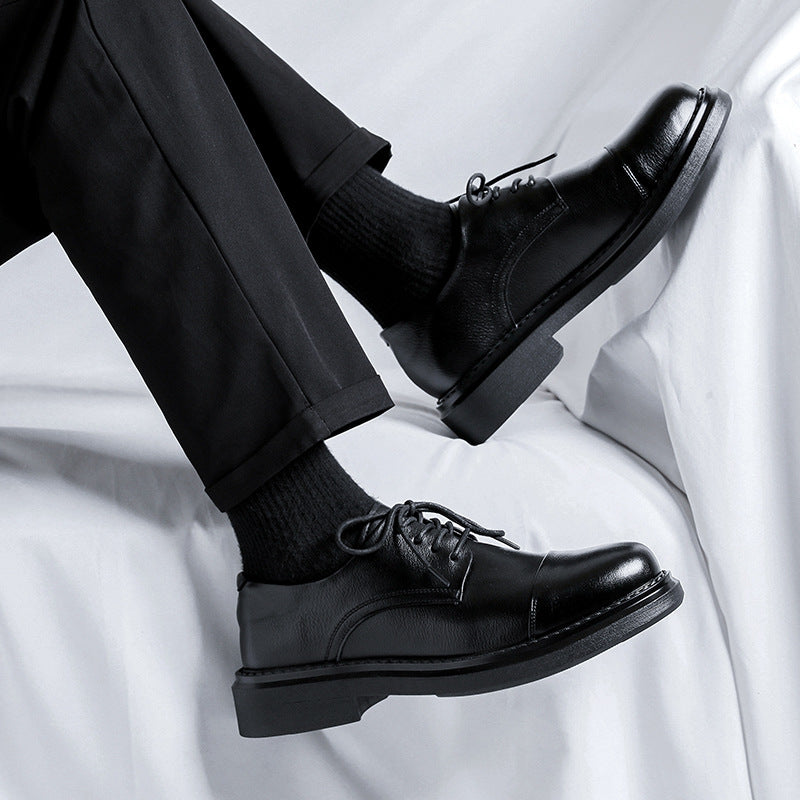 Men's Business Handmade Platform Hight Increasing British Style Men's Casual Leather Shoes