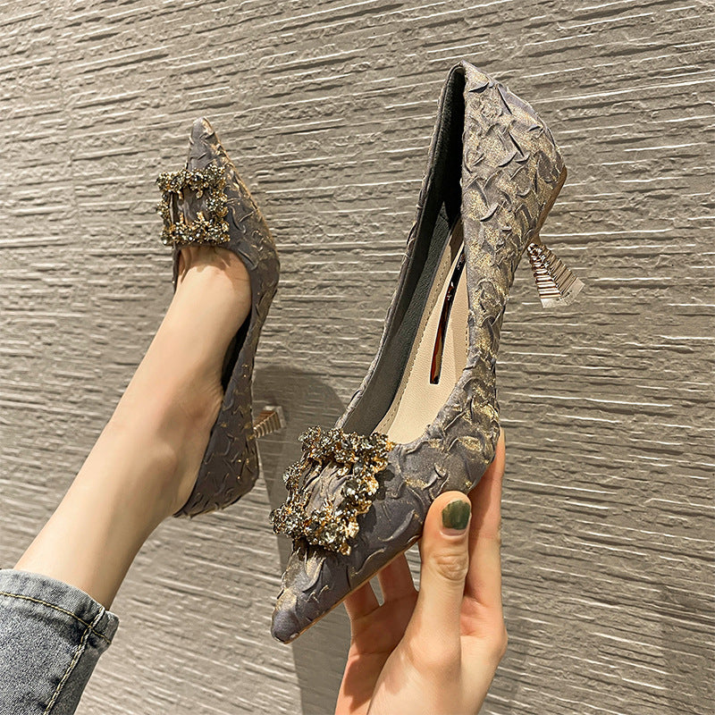 Women's High Stiletto Banquet Sexy Temperament Rhinestone Women's Shoes