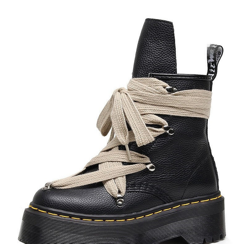 Women's Personality Side Zipper Round Toe Six-pointed Boots