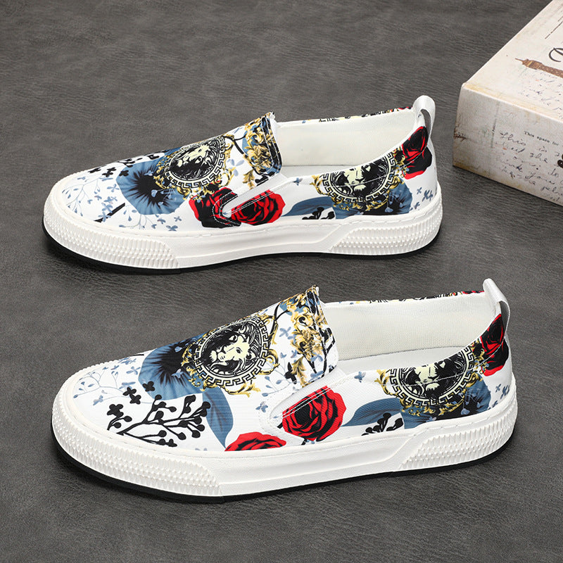 Men's Korean Style Leisure Trendy Board Low Top Canvas Shoes