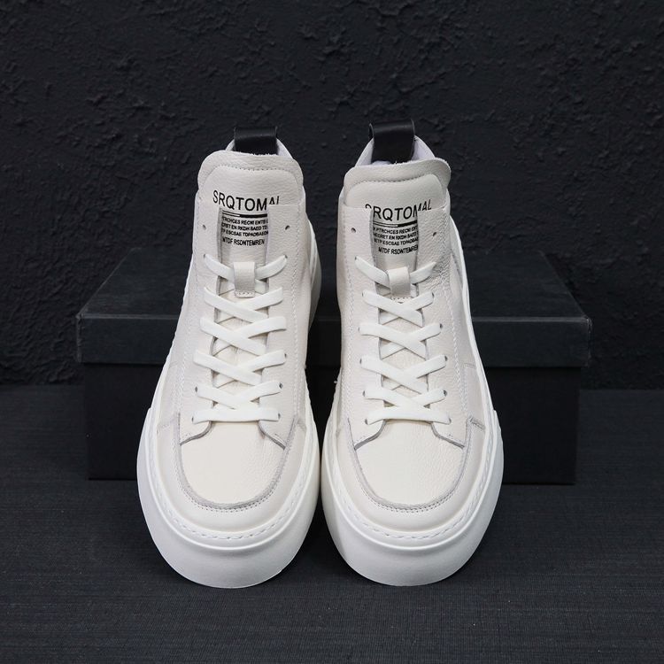 Men's Spring Korean Style Versatile White Platform Sneakers