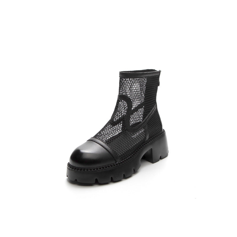 Women's Korean Breathable Mesh Platform Genuine Men's Shoes