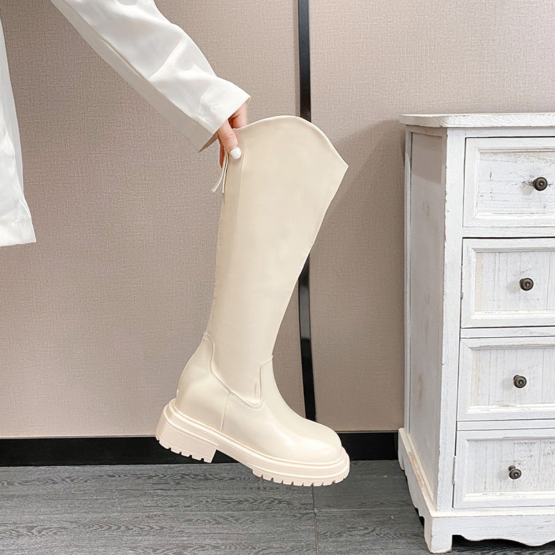 Women's Thick Bottom High Tube Show Thin Boots