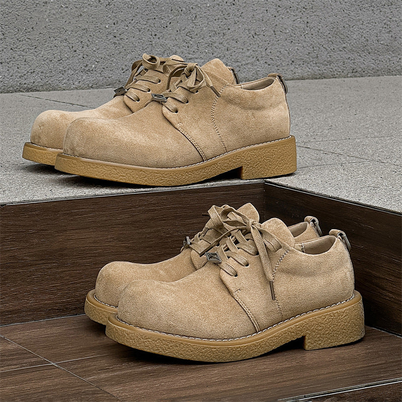 Toe Derby Lovers Wild Thick Sole Leather Shoes
