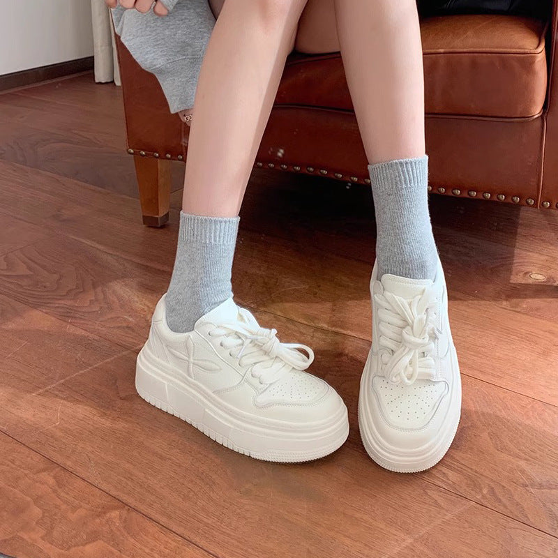 Women's & Men's Mom Slim Fit Round Toe Platform Board Small Men's Shoes