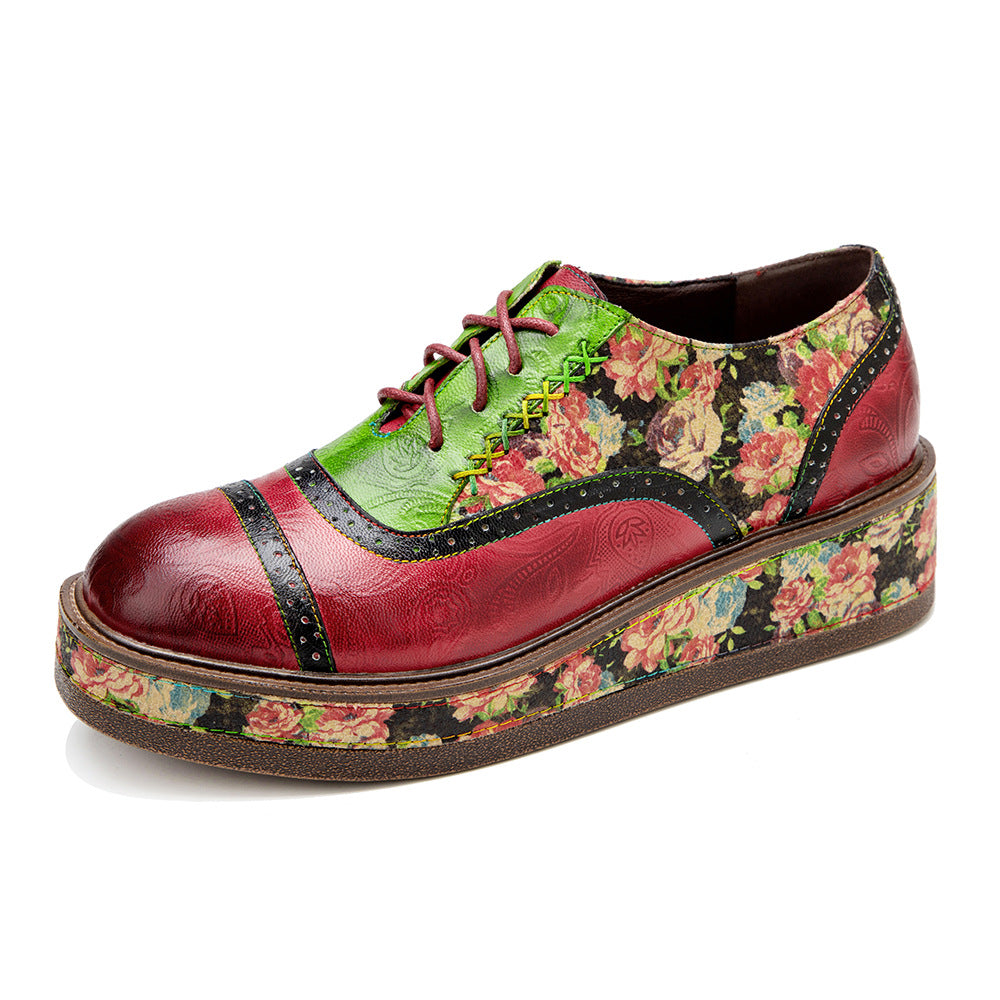 Attractive Color Contrast Patchwork Comfortable Platform Casual Shoes