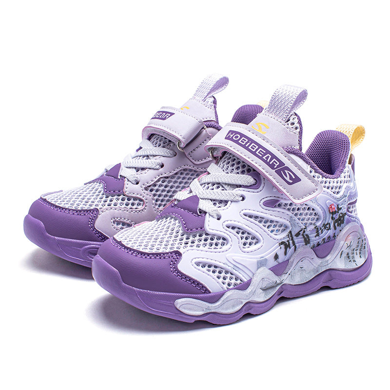 Children's Single Mesh Summer Trendy Buttoned Running Kid's Sneakers