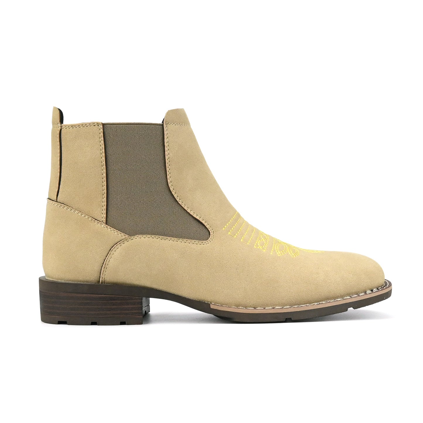 Men's Durable Embroidered Slip-on Chelsea Martin Boots