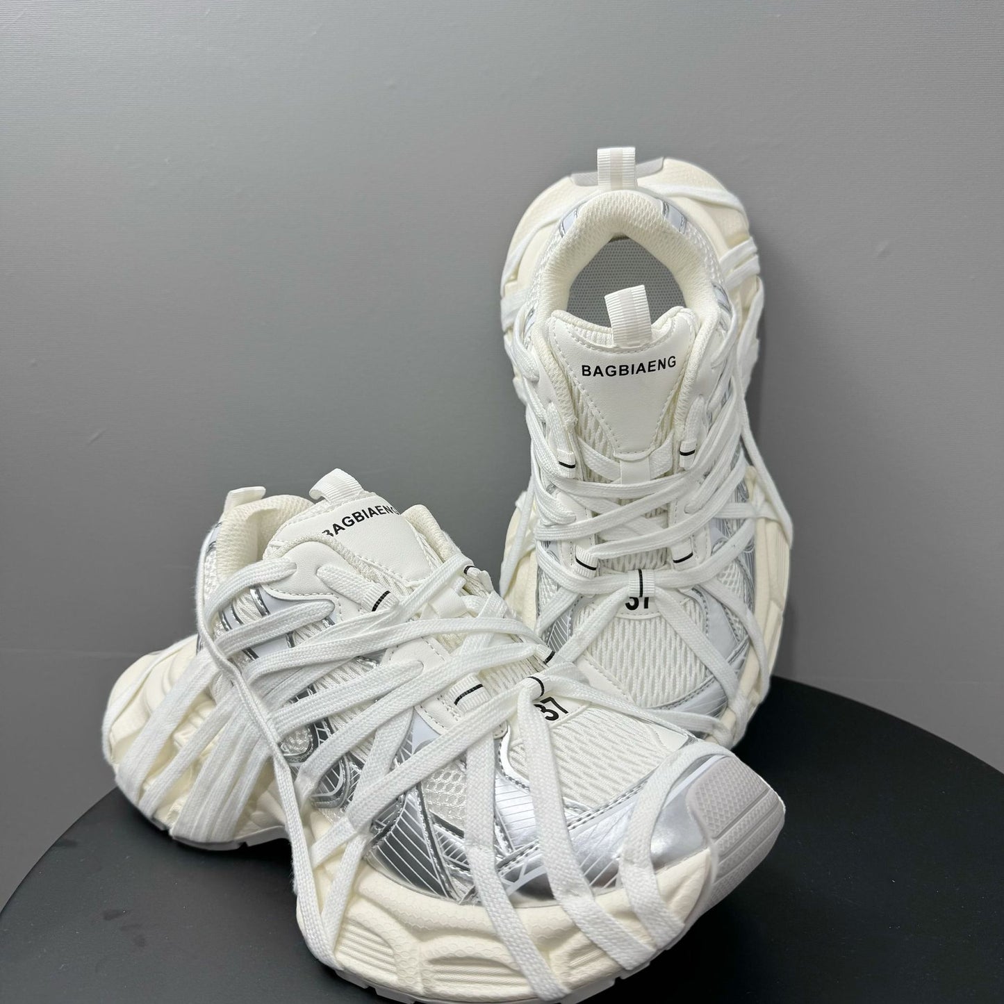 Dirty Thick Bottom Heightened Dad Strap Sneakers