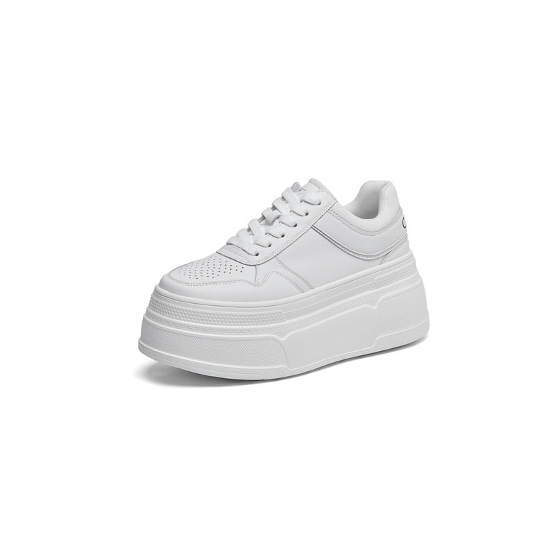 Women's Light Platform White Autumn Genuine Pure Casual Shoes
