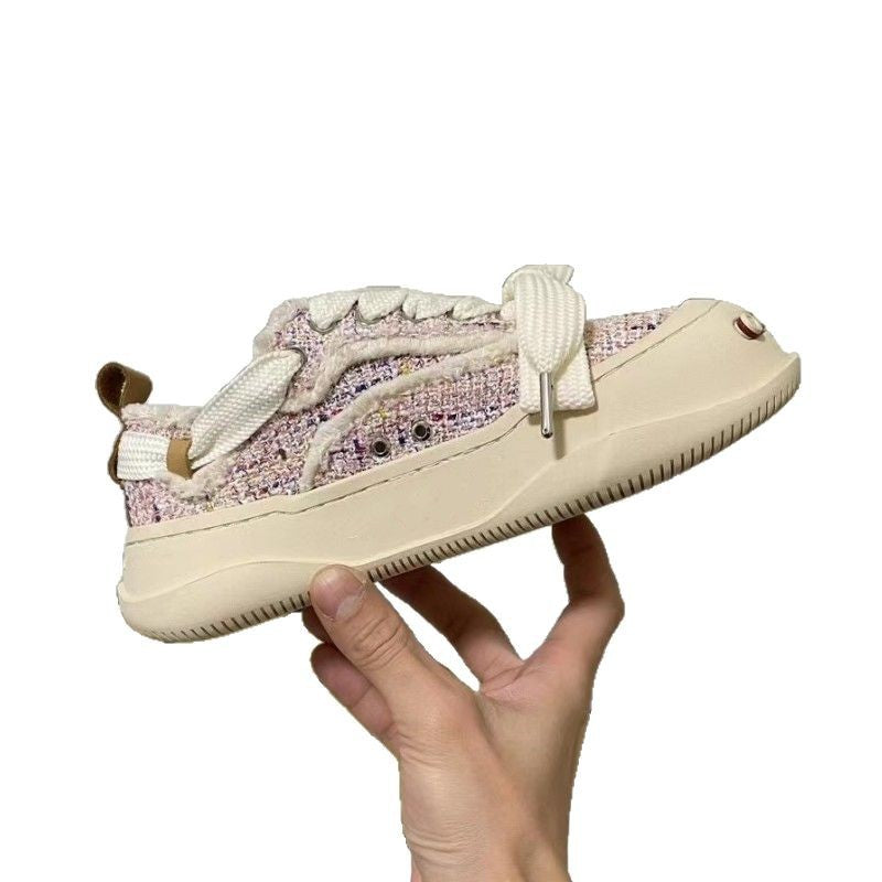 Women's Thick Sole Increased Half Support Couple Jack Canvas Shoes