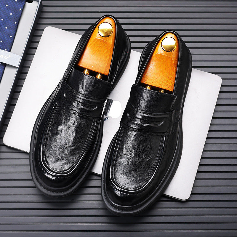 Men's Genuine Breathable British Fashion Sheepskin Korean Loafers
