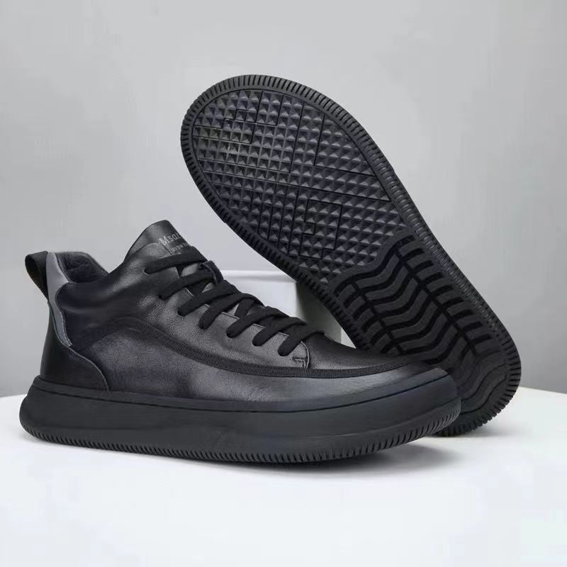 Men's Winter Real With Fleece Lining Warm Cotton Flat Men's Casual Shoes
