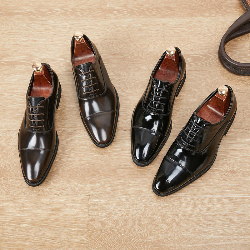 Men's Three Joint Oxford Pointed Toe Formal Wear Men's Business Leather Shoes