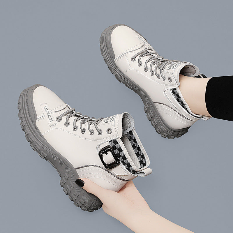 Women's Ankle Thick Bottom Breathable Soft Martin Sneakers