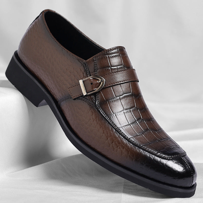 Men's Slip-on Buckle Plus Size Trendy Men's Business Leather Shoes